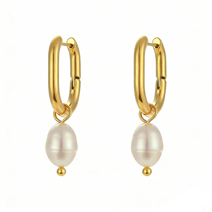 Classic pearl hoops