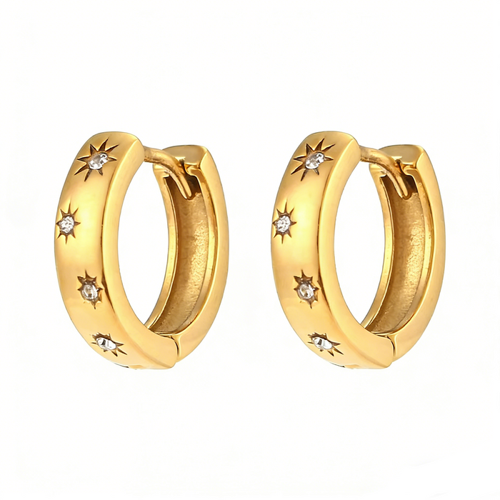 Starlight gold hoops