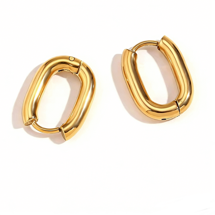 Bold oval hoops gold