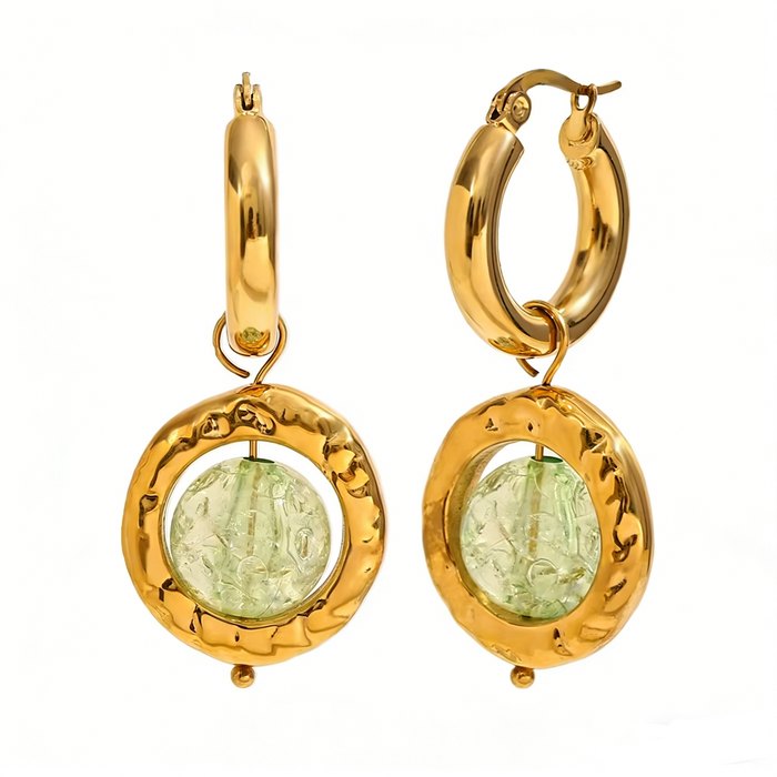 Green gemstone drops